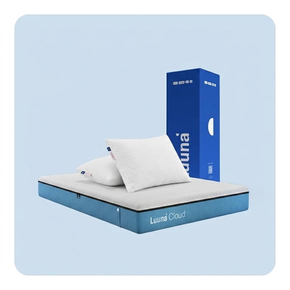 Colchón Individual Luuna Cloud 24 cm + 2 Almohadas Ajustables Firmes Estándar Memory Foam Medio Firme