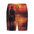 thumbnail image 6 of Daiia Sunset River Western Cowboy Mens Woven Stretch Pajama Short,Short Pajama Pants-4X-Large, 6 of 7