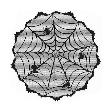 

Fovolat Halloween Spider Tablecloth Halloween Table Cover with Round Lace Spider Web for Halloween Party Haunted House Decor honest