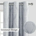 thumbnail image 2 of DWCN Ombre Blackout Curtains–Damask Patterned Thermal Insulated Noise Reducing Grommet Curtains for Bedroom Living Room, 46 x 54 Inches, Set of 2 Panels with Tiebacks, Grey, 2 of 7
