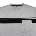 thumbnail image 7 of GuangCheng Mens Short Sleeve T-Shirts,Colorblock,Striped Tops with Chest Pocket,Regular Fit,Soft,Breathable,Comfortable,Casual Wear Shirts,Gray,Size 3XL, 7 of 7