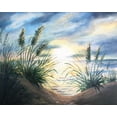 thumbnail image 2 of Tre Sorelle Studios 32x26 Black Ornate Wood Framed with Double Matting Museum Art Print Titled - Coastal Sunrise Oil Painting square, 2 of 4