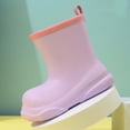 thumbnail image 4 of Boys Girls EVA Lightweight Rain Boots Short Ankle Non-Slip Solid Color Fashion Waterproof Shoes for Toddler Kids Children Purple 32, 4 of 8