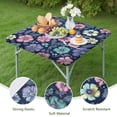 thumbnail image 4 of Pioneer Flower Floral Print Pattern Square Fitted Tablecloth with Elastic Edge,Square Table Cover,Washable Elastic Table Cover for Home Kitchen Party Decor 34"x34", 4 of 6
