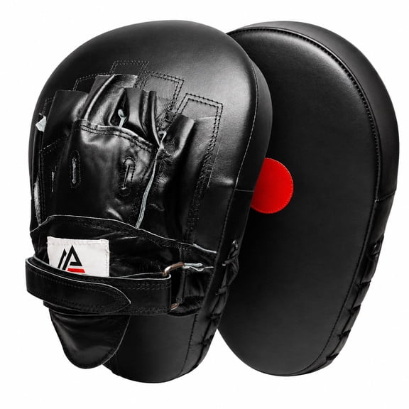 Genuine Leather Extreme Curved Target Focus Punching Mitts for MMA, Kickboxing, Muay Thai Martial Arts Sparring with Wrist Support