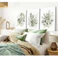 thumbnail image 4 of 3Pcs Framed Watercolor Botanical Wall Art Sage Green Boho Floral Canvas Posters Prints Wildflower Wall Decor Pictures for Living Room Bedroom Bathroom Home Decoration, 4 of 6