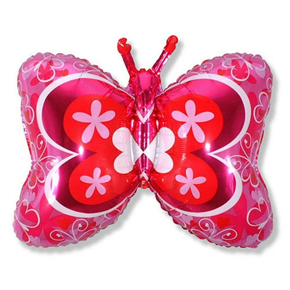 35 inch Butterfly Deco - Fuchsia Foil Mylar Balloon - Party Supplies Decorations