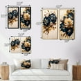 thumbnail image 4 of Designart "Bunch of Blue and Gold Dahlias II" Dahlia Framed Wall Art Set Of 2 - Blue Floral Frame Gallery Set For Office Decor, 4 of 7
