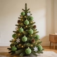 thumbnail image 3 of Hvmvliv 6 Pack Flocked Christmas Tree Ball Ornaments with Soft Velvet Finish for Xmas Holiday Decor, 3 of 7