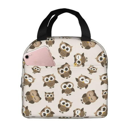 Insulated Lunch Bag for Women Men - Cute Brown Owl Leakproof Cooler Lunch Box for Women Men  Lunch Tote Bags for Work School Picnic Travel
