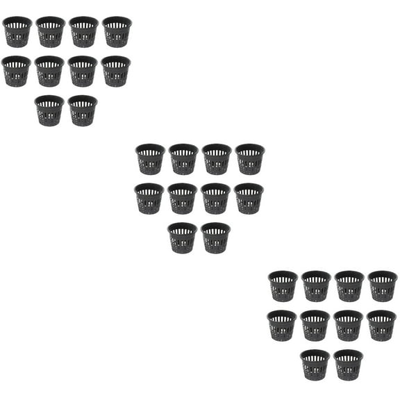 3 Pieces Succulent Planting Pot Pots Bulk Pond Round Flower Indoor Terrarium Black