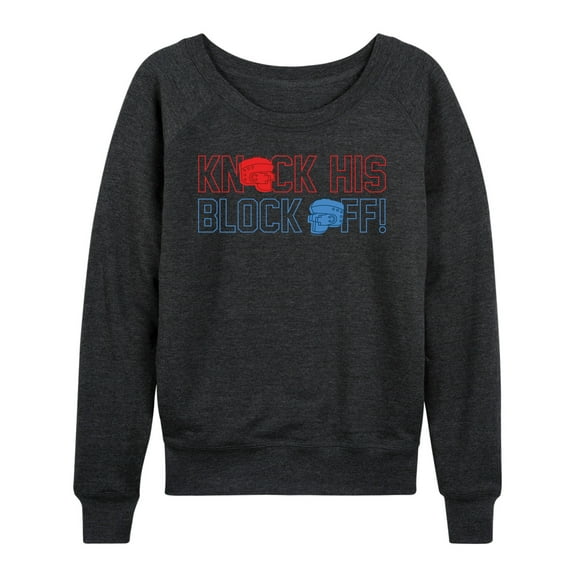 Rock 'Em Sock 'Em Robots - Knock His Block Off - Women's Lightweight French Terry Long Sleeve Shirt