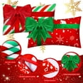 thumbnail image 3 of Christmas Pillow Covers 12 x 20 Inch Set of 4 Farmhouse Xmas Throw Pillow Cases Gift Box Style Red Green White Snowflake Bow Decoration for Couch Holiday Sofa Cushion Decor, 3 of 4