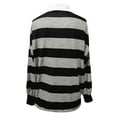 thumbnail image 4 of Telankuip Womens Long Sleeve Striped Polo T-Shirts Loose Fit Y2k Color Block Pullover T Shirts Casual Comfortable Soft Streetwear Rugby Going out Tops Grey L, 4 of 5