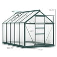 thumbnail image 3 of Outsunny 10.2' x 6.3' x 6.6' Clear Polycarbonate Greenhouse, Large Walk-In Garden, Aluminium Frame, Slide Door, top vent for ventilation, 3 of 10