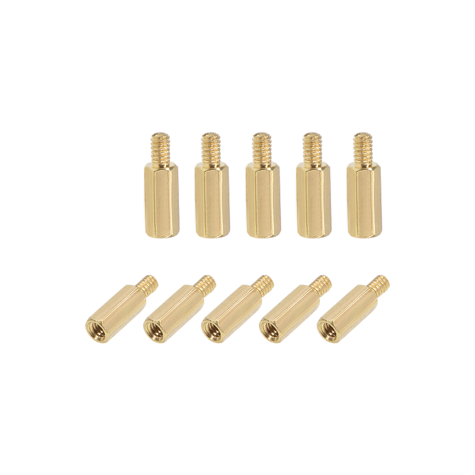 M2.5 x 13 mm 6 mm Male to Female Hex Brass Spacer Standoff 50pcs 