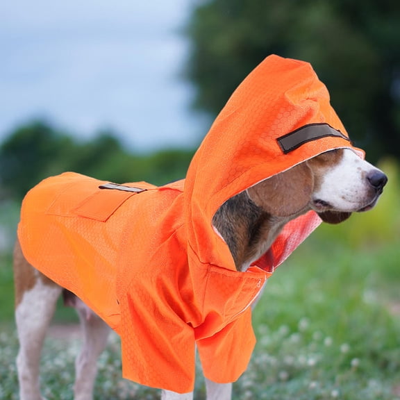 Niceauty Outdoor Rain Jacket for Dogs Waterproof Orange Raincoat for Hunting 1Pcs