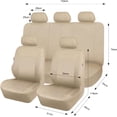 thumbnail image 2 of Juego Completo de ndas de Asiento de Coche para Asientos Delanteros y Traseros de poliéster, Compible con Bolsas de Aire,(Beige sólido), 2 of 5