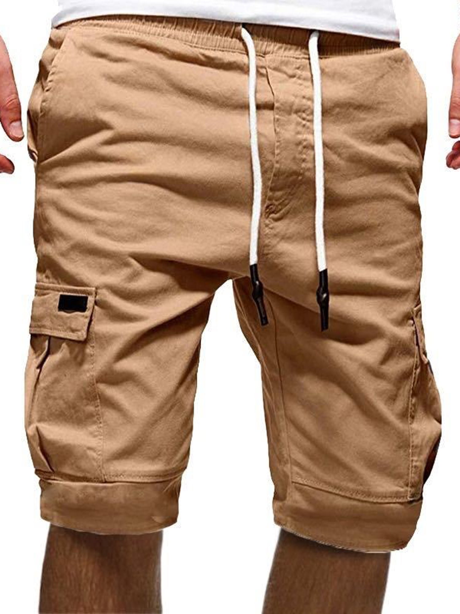 Mens Casual Cotton Hiking Army Combat Pants Camo Work Cargo Shorts 3/4 Trousers 