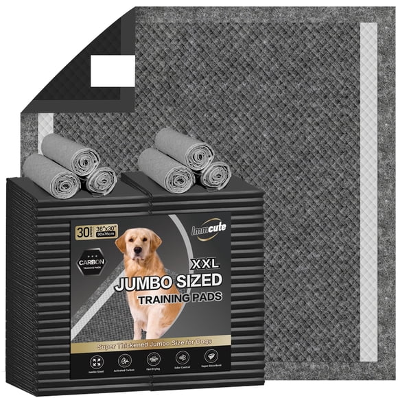 Almohadillas para orinar para perros IMMCUTE, extra grandes, 76 x 91 cm, 30 unidades, color carbón