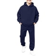 thumbnail image 4 of Mercatoo Kids Hoodie Sweatsuit Set Boys Girls 𝗥aglan Sleeve Tracksui𝘁 Pullover Hooded Sweatshirts and Jogger Pants Set Fall Athleisure, 4 of 6
