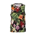 thumbnail image 2 of Easygdp Watercolor Tropical Flowers Men's Mesh Basketball Jersey Quick Drying Sleeveless Shirts Fitted Muscle Tank Tops Sport Round Neck T-Shirt - Medium, 2 of 9