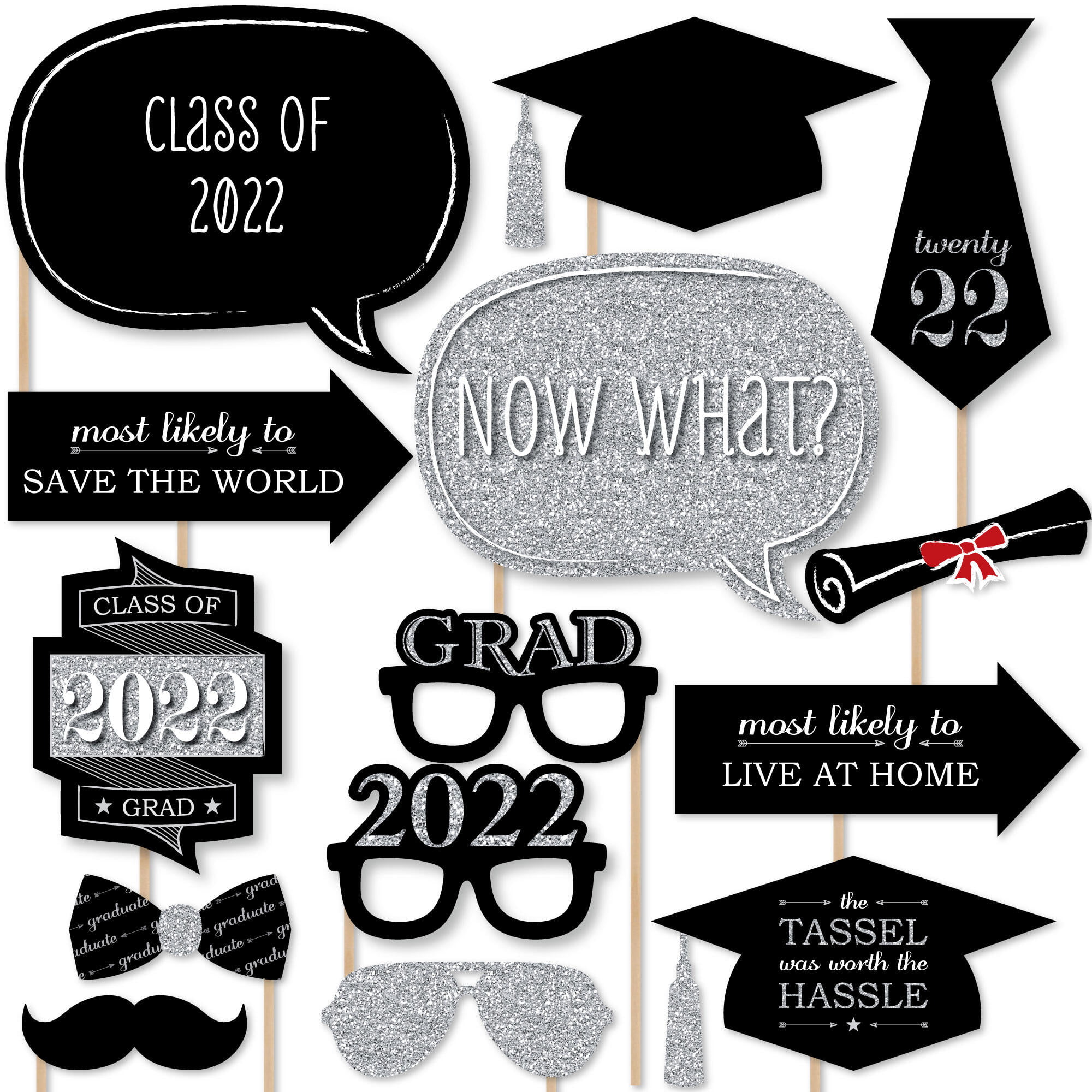 Photo Booth Props Deluxe Graduation  Party Photo Booth Props x 17PC 
