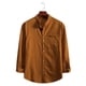 thumbnail image 1 of Playeras Cuello Redondo Hombre Casual Color Sólido Solapa Rayas Camisa De Manga Larga Blusa Superior, 1 of 7