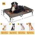 thumbnail image 4 of Veehoo Cooling Elevated Dog Bed with Guardrail & Slope Headrest, Teslin Mesh, XX Large, Brown, 4 of 8