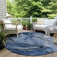thumbnail image 3 of Addison Rugs Chantille Indoor/Outdoor Transitional Watercolors Navy Washable Round Rug, 8' x 8', 3 of 5