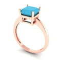 thumbnail image 2 of 2 ct Asscher Cut Simulated Turquoise Solitaire 18K Rose Gold Womens Engagement Ring, 2 of 5