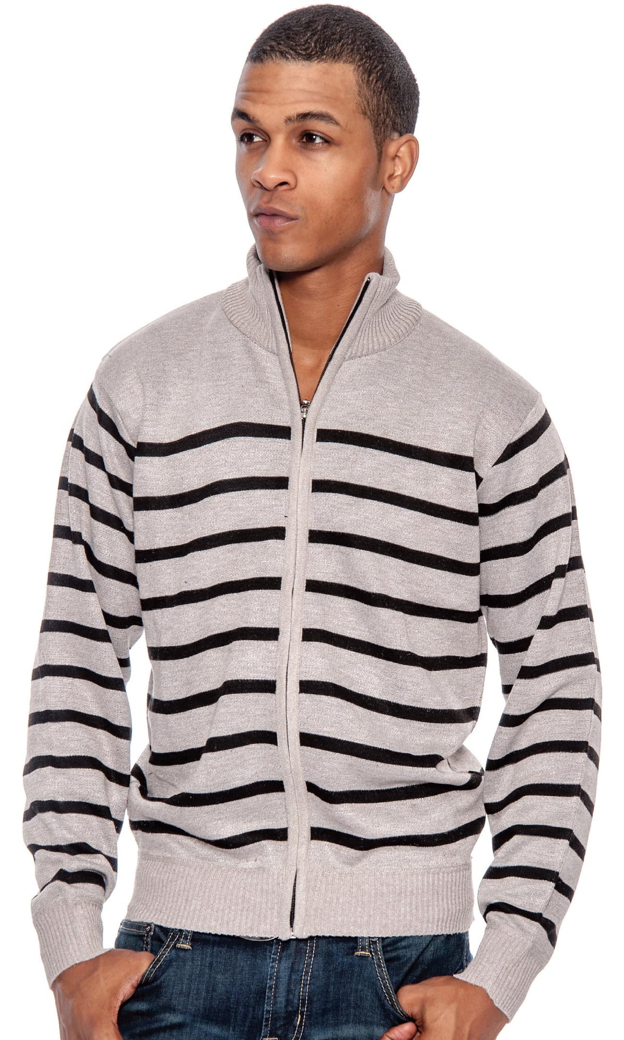 Front Striped Sweater (Tan 