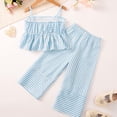 thumbnail image 6 of Toddler Baby Girl Summer Clothes Cute Cotton Linen Outfits Bow Short Sleeve Shirts Tops + Ruffle Shorts 2 Piece Set Girls Summer Set 2-7 Years,3-4 Years, 6 of 9