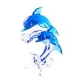 thumbnail image 2 of Double Crystal Glass Dolphins Figurines Collectibles, Miniature Handmade Sea Animal Sculpture Statue, Birthday for Women Men Kids, Home Office Desk Decorations, 2 of 9