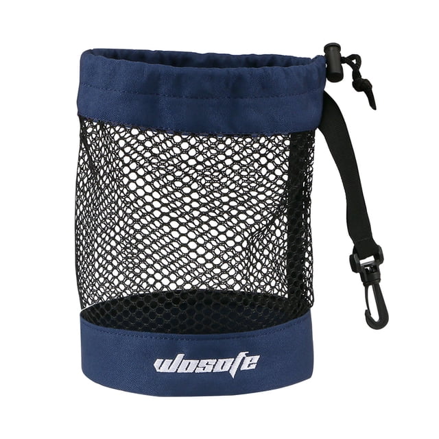 Bolsa Para Pelotas De Golf, Pequeña, De Malla De Nailon, Ligera, Con Cordón, Bolsa De Red Para Golf, Bolsa Grande, Color Azul Oscuro Azul oscuro grande