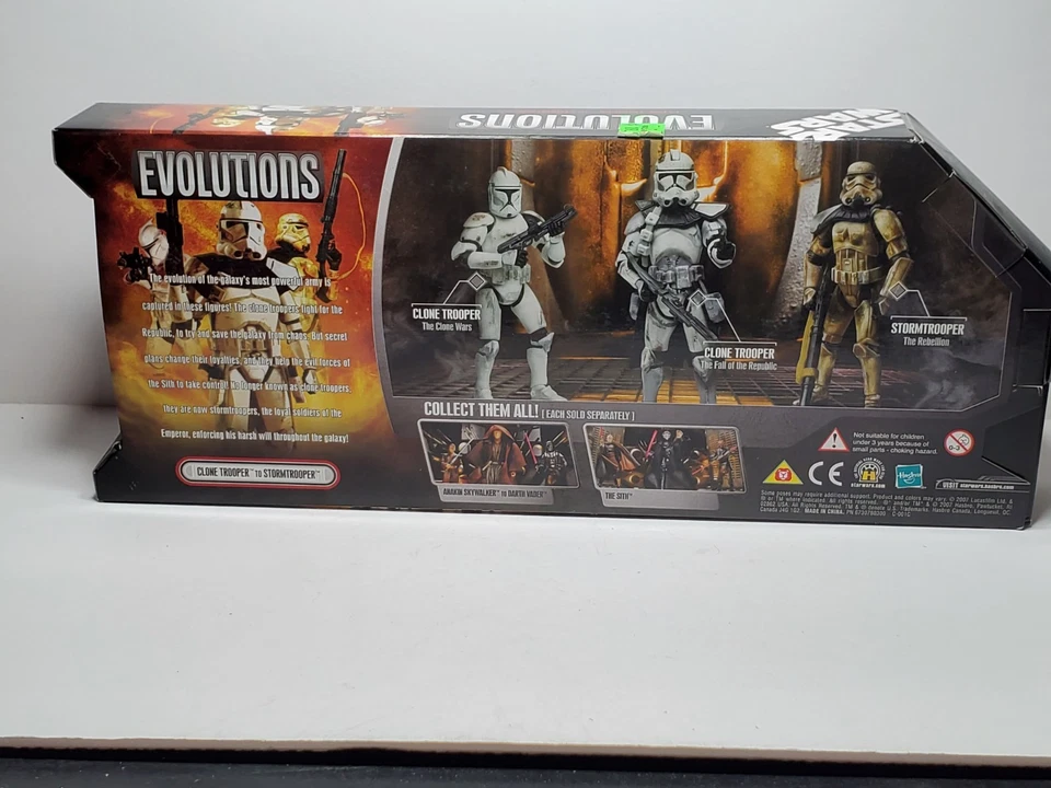 Star Wars Evolutions Clone Trooper to Stormtrooper Action Figure 3Pk 2007 DSCL