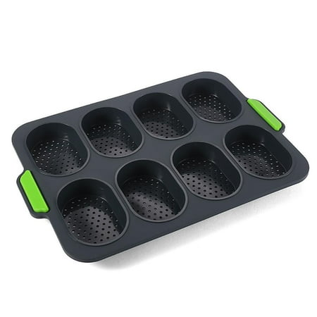 

ADVEN Silicone 8 Cavities Oval Shape Cake Mold DIY Perforated Cake Baking Mould Kitchen Baking Tool