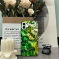thumbnail image 7 of FKBRCL4U Compatible with iPhone 16 Plus Matte Case, Abstract Green Liquid Swirling Alcohol Pattern for Girl Full Body Design Soft Silicone Drop Shock Scratch Protection for iPhone 16 Plus, 7 of 7