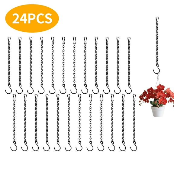 WLGJL 24 Pack Hanging Chain for Bird Feeders, Planters, Lanterns and Ornaments (9.5 Inch, Black)