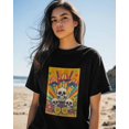 thumbnail image 2 of Camisetas para mujer, camiseta de calavera, hongo y flor, de manga corta, holgadas, con cuello redondo, para adolescentes., 2 of 8