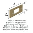 thumbnail image 5 of Amerock Medora 3 inch (76mm) Center-to-Center Rectangle Golden Champagne Cabinet Pull Backplate, 5 of 6