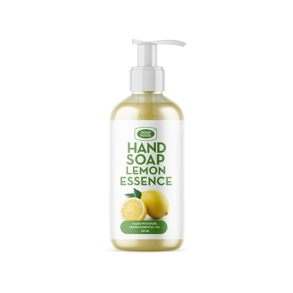 Soap House Hand Soap | Lemon Essence | Made with True Lemon Essential Oil | Pack of 4 units (500ml x 4)
