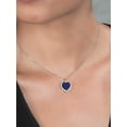 thumbnail image 4 of Gem Stone King 925 Sterling Silver Heart Necklace | Love Halo Pendant Necklace for Women | 1/2 inch | with Complimentary 18 inch Silver Chain, 4 of 5