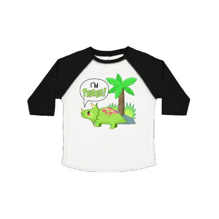 

Inktastic I m 3! Cute Dinosaur Birthday Triceratops Gift Toddler Boy or Toddler Girl T-Shirt