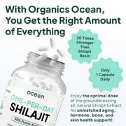 Organics Ocean One-Per-Day Shilajit Supplement – High Potency Formula – 30 Capsules – Skin & Bone Support