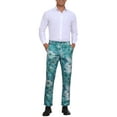thumbnail image 2 of INSPIRE CHIC Floral Pants for Men's Pattern Trousers Straight Leg Flat Front Flower Printed Pants 38 Blue, 2 of 6
