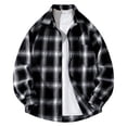 thumbnail image 2 of Ceisia Men's Vintage Plaid Flannel Shirt Jacket | Loose Drop-Shoulder Long Sleeve Casual Button-Down Top Gifts, 2 of 7