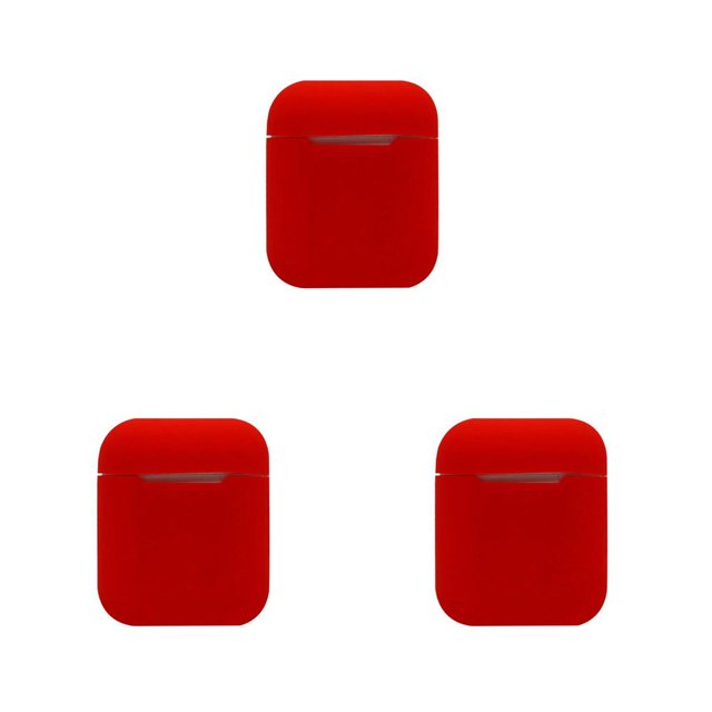 stanreset For Wireless Earphone Storage Box Life Waterproof Shockprood Dust -proof Silicone Protective Case red 3PCS