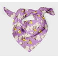 thumbnail image 3 of Bimba Purple Floral & Leaves Bird Bird Printed Pure Silk Scarf Neck Wrap Summer Hair Bandanas For Women 40 x 80 Inches, 3 of 6