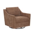 thumbnail image 2 of My Texas House Roan Swivel Accent Chair, Brown Fabric Upholstery, 2 of 11